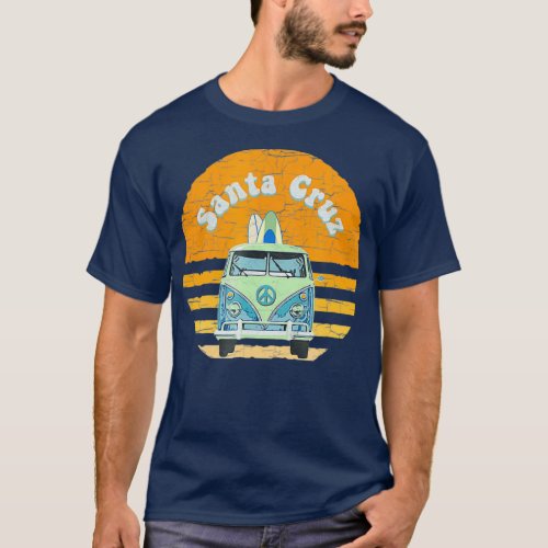 Vintage Santa Cruz Hippie Van Beach Surfer T_Shirt