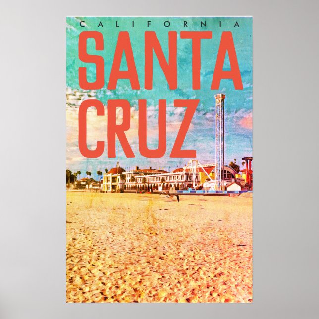 Vintage Santa Cruz Travel Poster (Front)