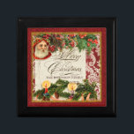 Vintage Santa Damask Holly Candle Chrismas Box<br><div class="desc">COLOR PALETTE: Classic Christmas red, green and gold set the tone for this collection. DESIGN COLLECTION: Vintage Santa Damask. Buy this as a gift for your own family or as a Christmas gift for friends, family or co-workers! It's so easy to customize the family name in the template field. The...</div>