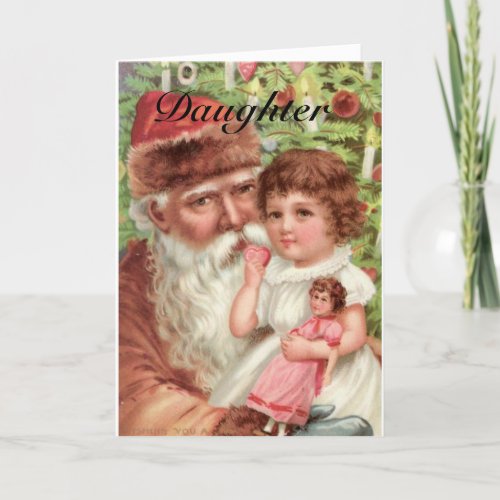 Vintage Santa Daughter Christmas Holiday Card