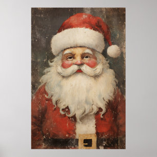 Vintage Santa Distressed Poster