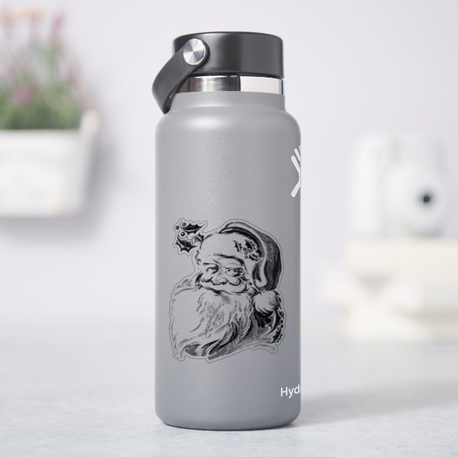 Vintage Santa Engraving Sticker (HydroFlask)