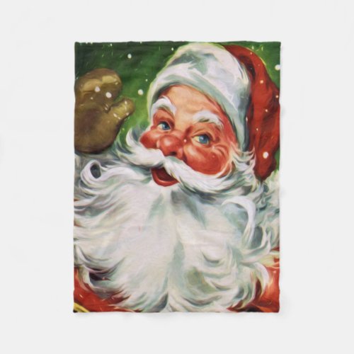 Vintage Santa Face 1 Fleece Blanket