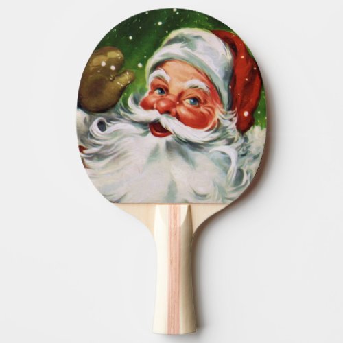 Vintage Santa Face 1 Ping_Pong Paddle