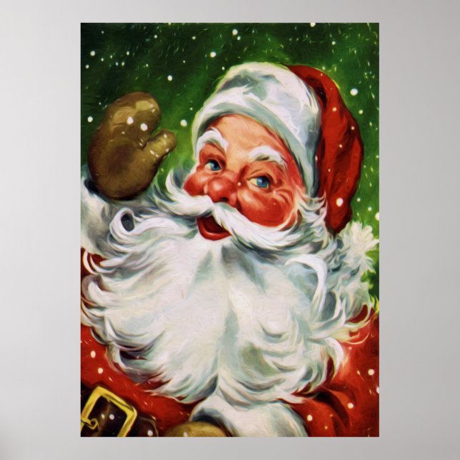 Vintage Santa Face 1 Poster (Front)