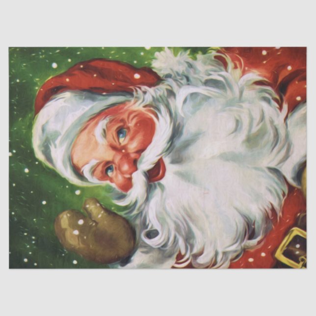 Vintage Santa Face 1 Tissue Paper (Front)