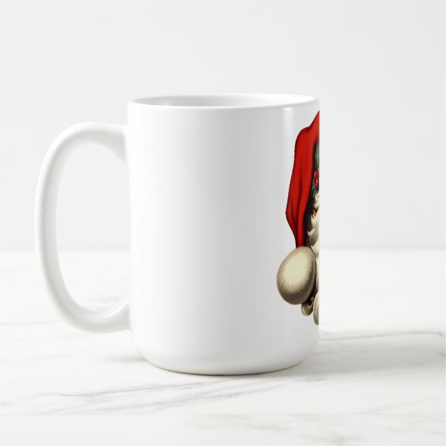 Vintage Santa Face Christmas Mug - Retro Santa (Left)