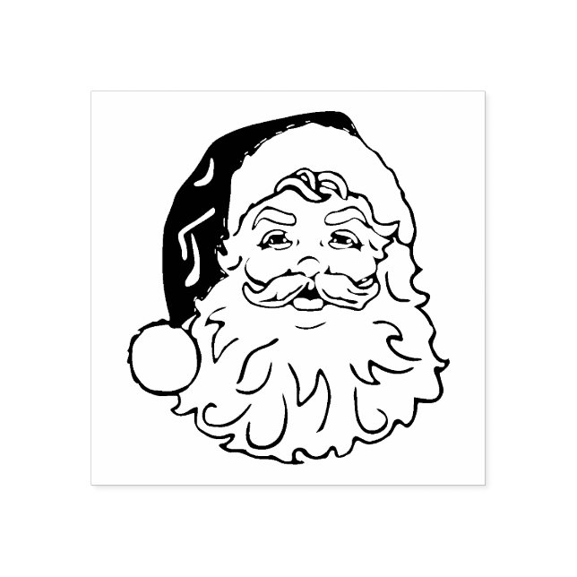 Vintage Santa Face Rubber Stamp (Imprint)