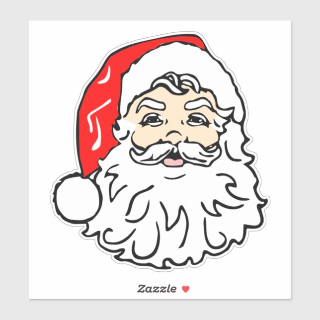 Vintage Santa Face Sticker (Sheet)