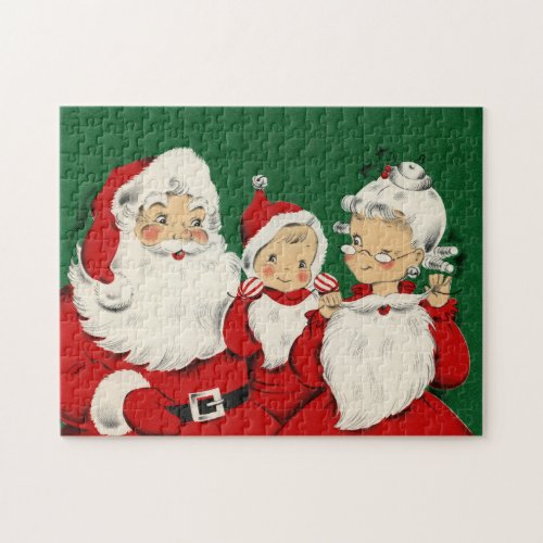 Vintage Santa Family Christmas Jigsaw Puzzle