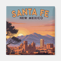 Vintage Santa Fe Skyline New Mexico Travel
