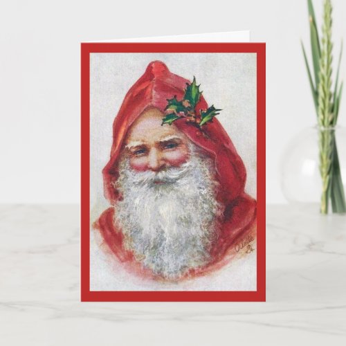 Vintage Santa Fine Art Christmas Card