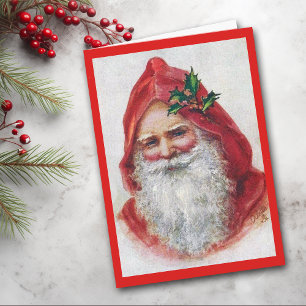 Vintage Santa Fine Art Christmas Card