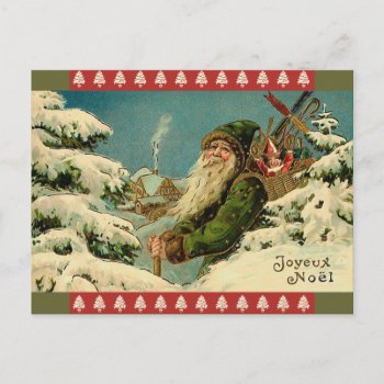 Vintage Santa French Postcard by xmasstore at Zazzle