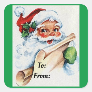 Vintage Santa Gift Stickers