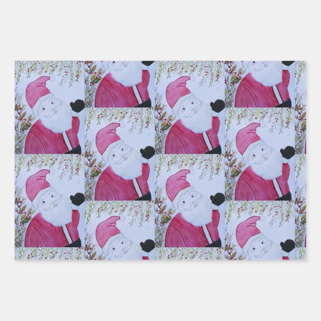Vintage Santa Gift Wrap (Front 3)