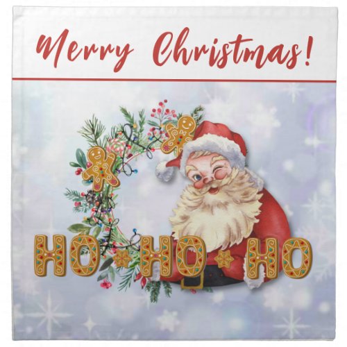 Vintage Santa  Gingerbread Ho_Ho_Ho Cloth Napkin