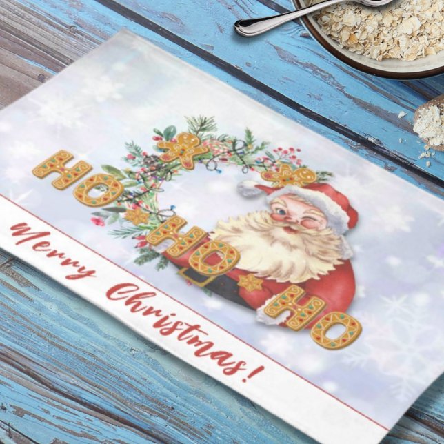 Vintage Santa & Gingerbread Ho-Ho-Ho Cloth Placemat (Creator Uploaded)
