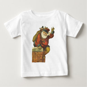 Vintage Santa Going Down Chimney Baby T-Shirt