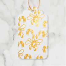 Vintage Santa Gold Foil Gift Tag