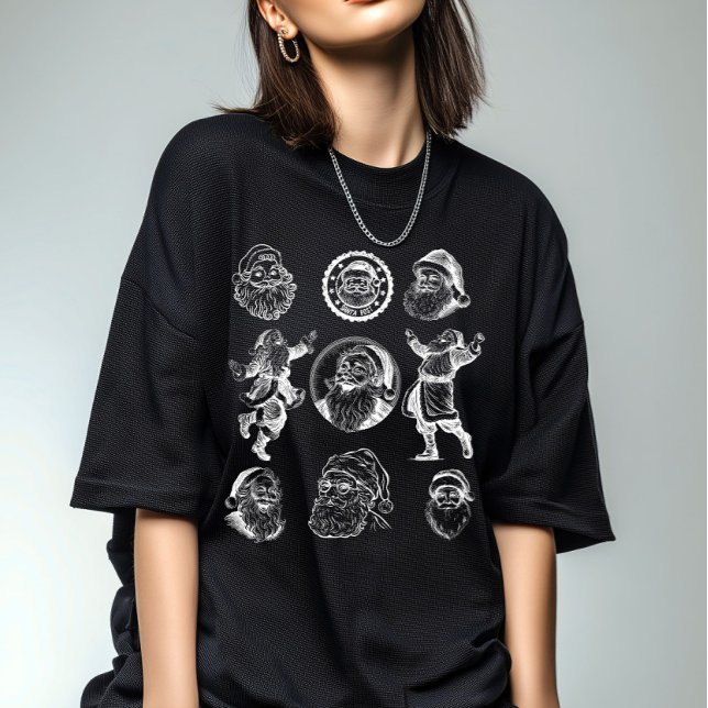 Vintage Santa Graphic Women T-Shirt (Creator Uploaded)