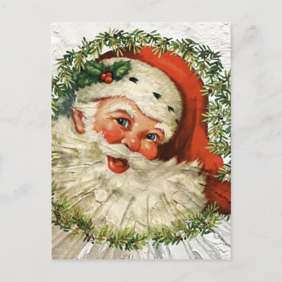 Vintage Santa Grunge Holiday Postcard