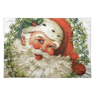 Vintage Santa Grunge Placemat