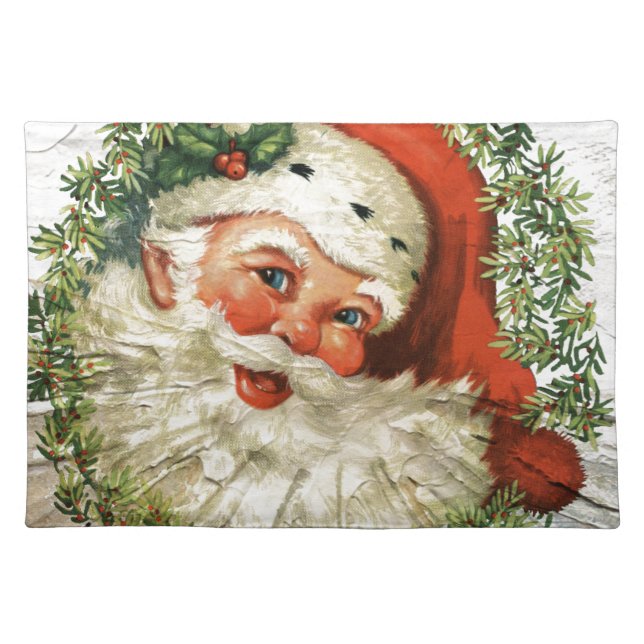 Vintage Santa Grunge Placemat (Front)