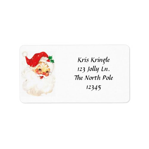 Vintage Santa Head Address Labels