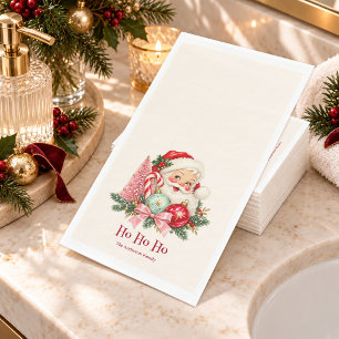Vintage Santa Ho Ho Ho Christmas Paper Guest Towels