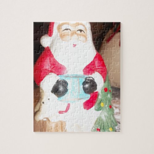 Vintage Santa HoHoHo Christmas wonderful day Jigsaw Puzzle