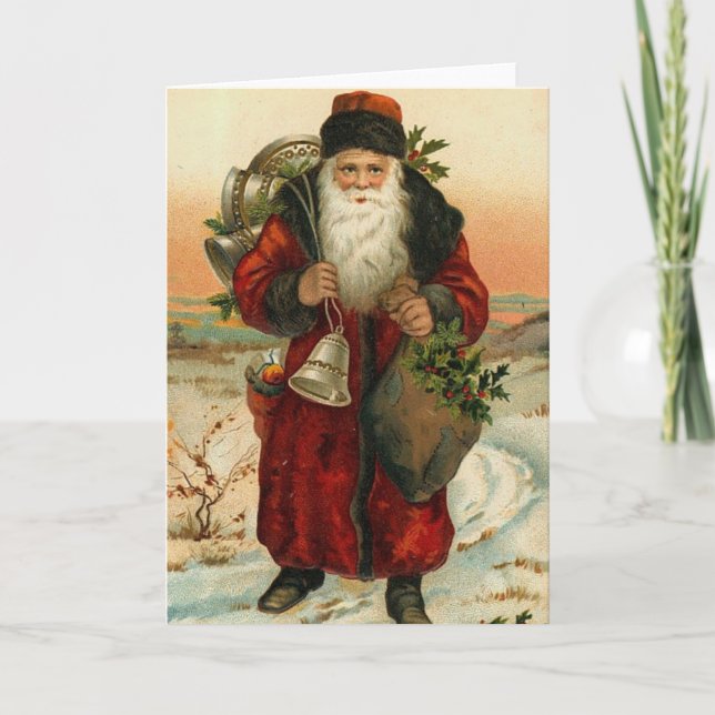 Vintage Santa Holiday Card (Front)