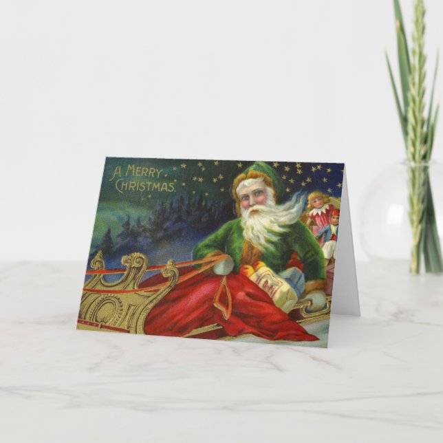 Vintage Santa Holiday Card (Front)