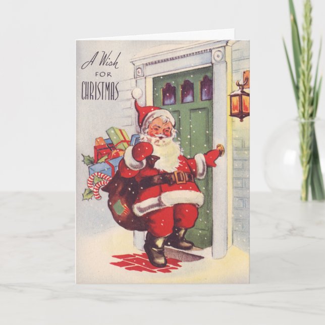 Vintage Santa Holiday Card (Front)