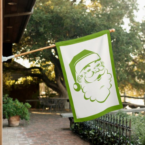 Vintage Santa Holiday Christmas Modern Simple Hous House Flag