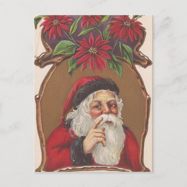 Vintage Santa Holiday Postcard (Front)