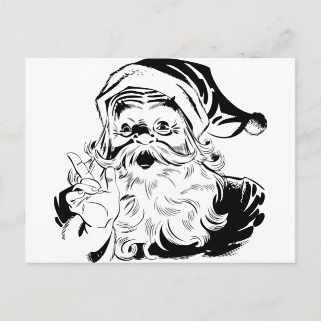 Vintage Santa Holiday Postcard (Front)