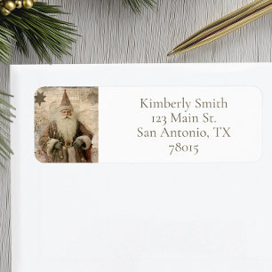 Vintage Santa Holiday Return Address Label