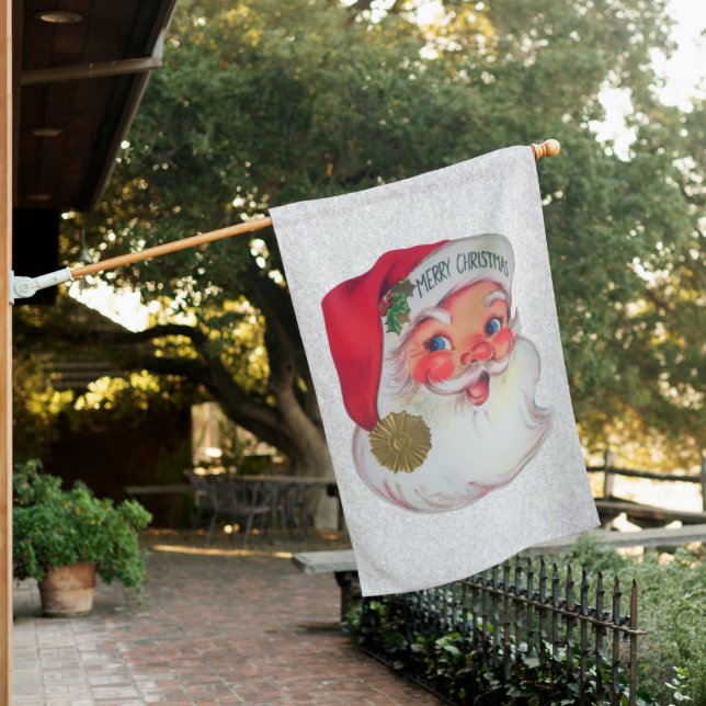 Vintage Santa House Flag (In SItu)