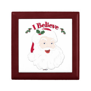 Vintage Santa I Believe Christmas Gift Box
