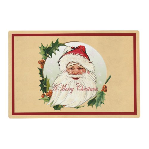 Vintage Santa in Frame Placemat