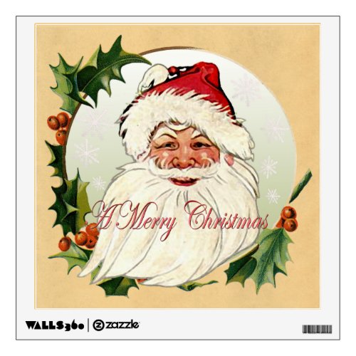 Vintage Santa in Frame Wall Sticker
