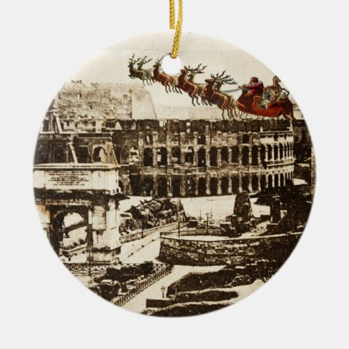 Vintage Santa in Rome Italy Christmas Ornament