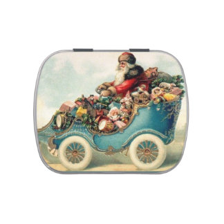 Vintage Santa in Truck Stocking Filler Candy Tin