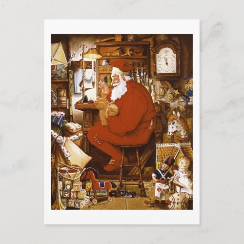 Vintage Santa in Workshop Card