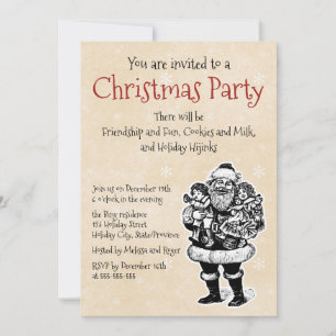 Vintage Santa Invitation
