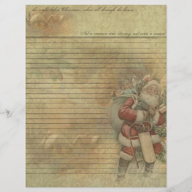Vintage Santa- Jolly Old St. Nicholas Letterhead (Front)