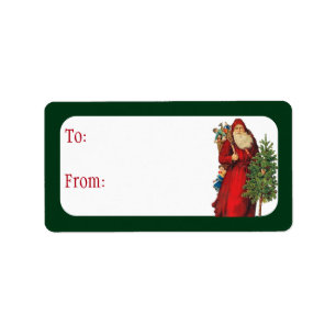 Vintage Santa Label