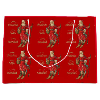 Vintage Santa Large Gift Bag
