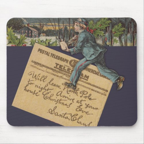 Vintage Santa Letter Art Print Christmas Mouse Pad